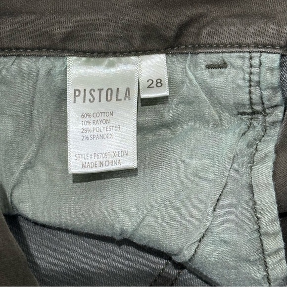 Pistola Revolve Jeans Olive Green High Waisted Paperbag Skinny Jeans Size 28 - Picture 3 of 7